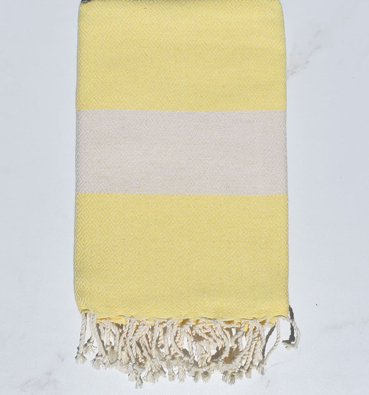 Fouta Diamant jaune clair Fouta Tunisia - 3