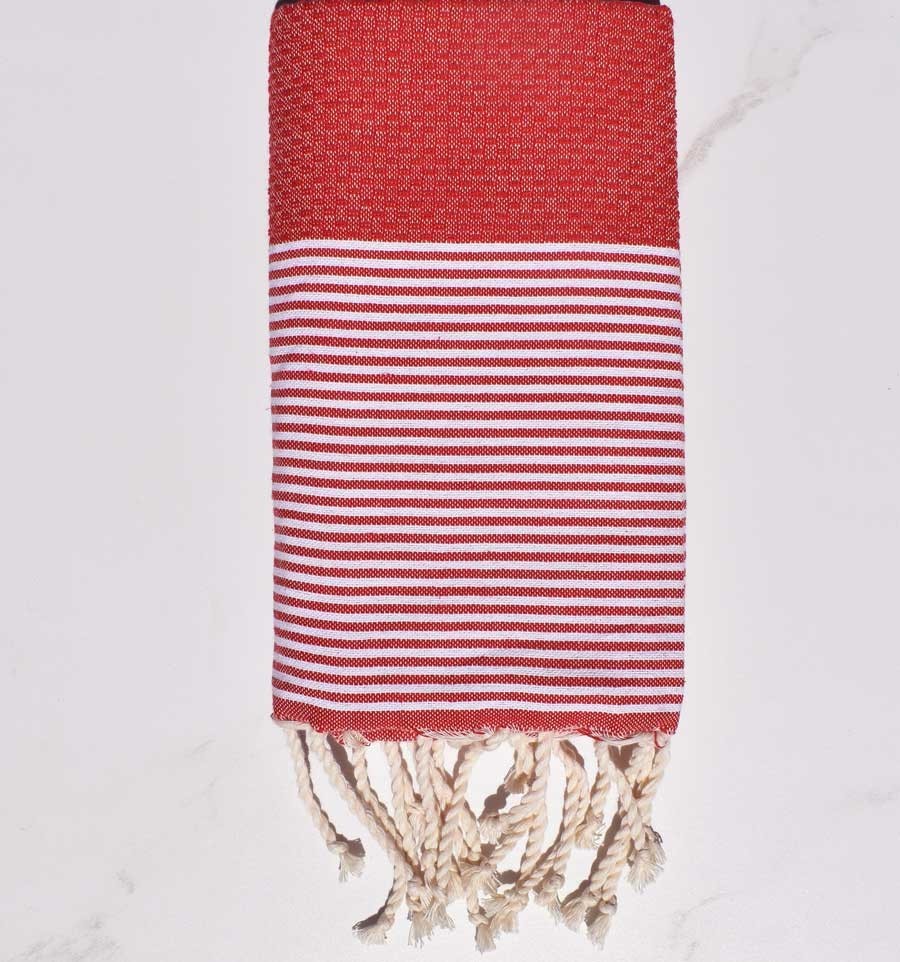 Fouta enfant nid d'abeille rouge Fouta Tunisia - 1