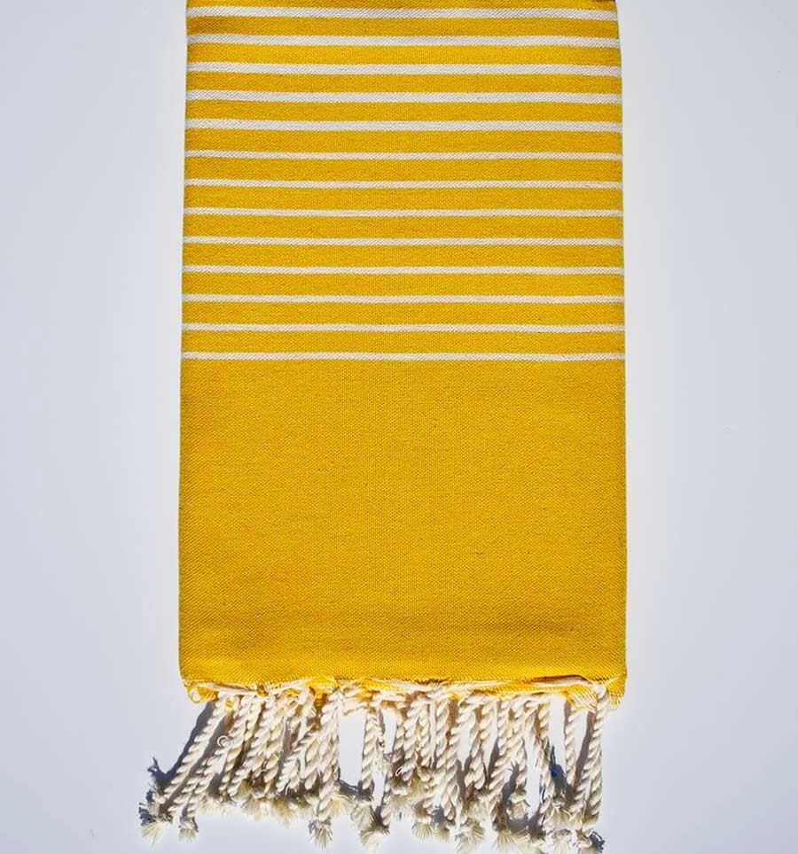 Fouta Portofino en Coton Recyclé jaune moutarde Fouta Tunisia - 4