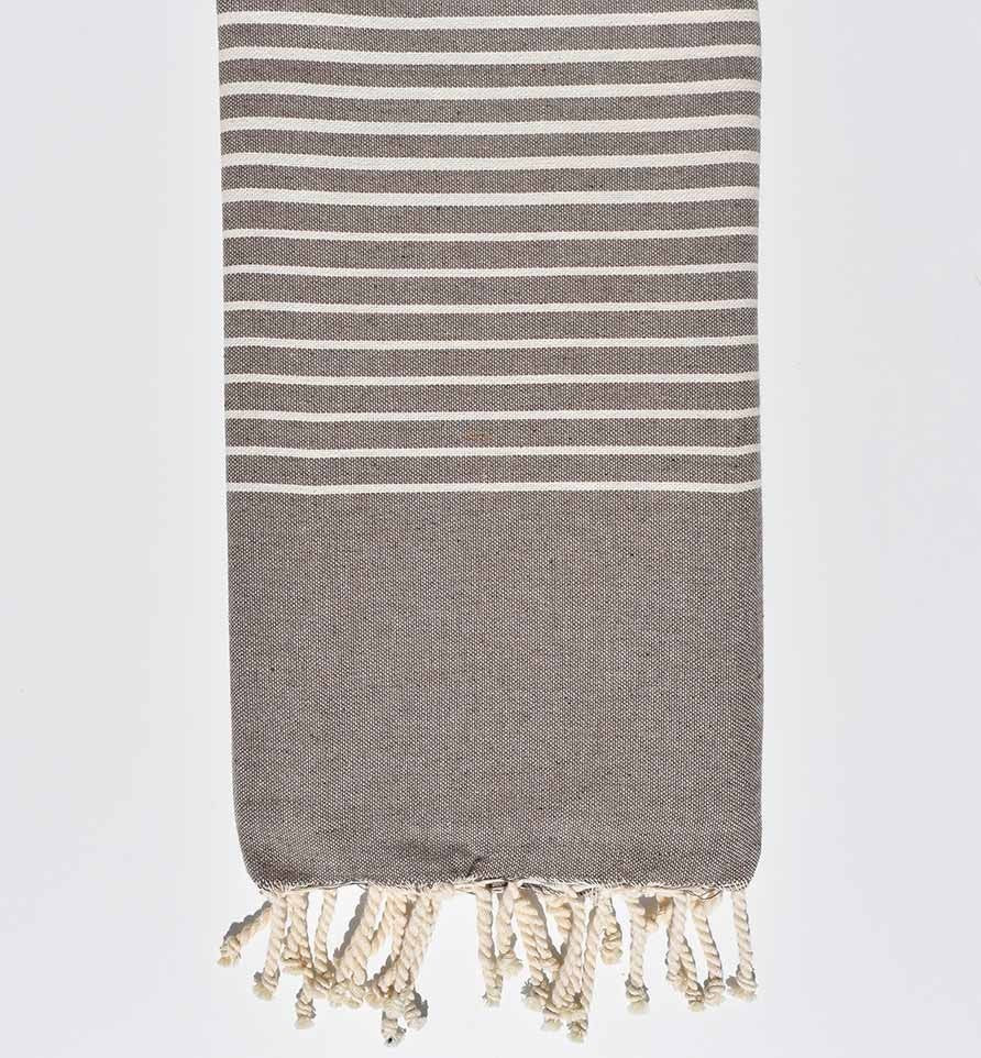 Fouta Portofino en Coton Recyclé taupe Fouta Tunisia - 1
