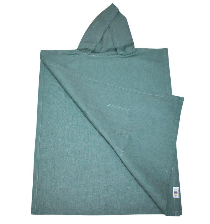 Poncho de plage enfant vert foncé Fouta Tunisia - 2