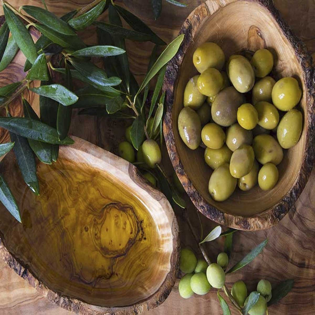 Set de 3 ravier rustique en bois d'olivier  - 1