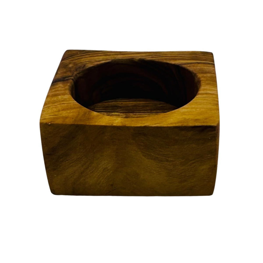 Bougeoir en bois d’olivier  - 3