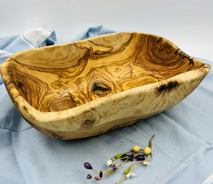 Saladier ovale en bois d'olivier  - 2