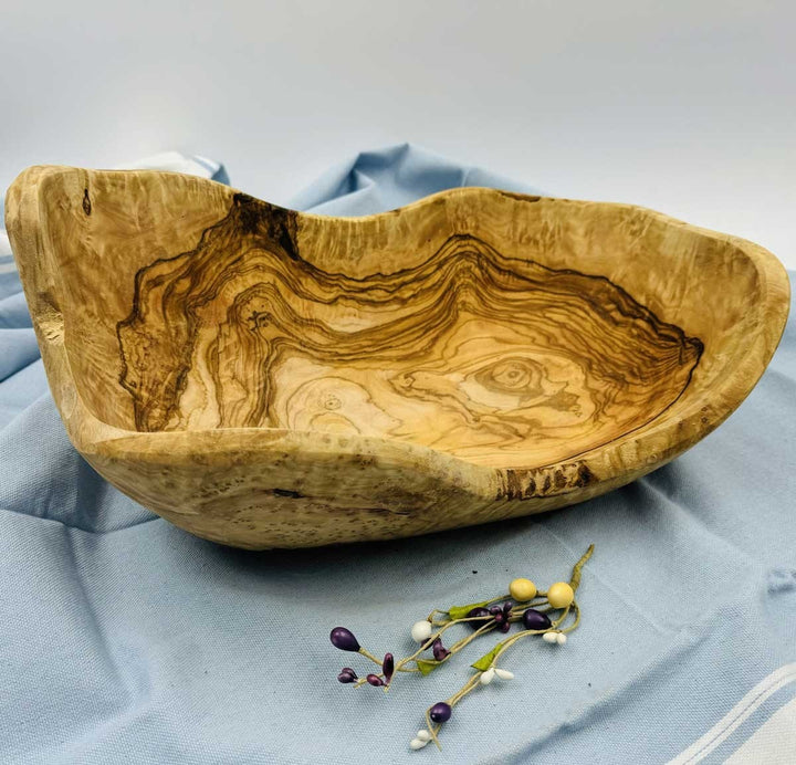Saladier ovale en bois d'olivier  - 3