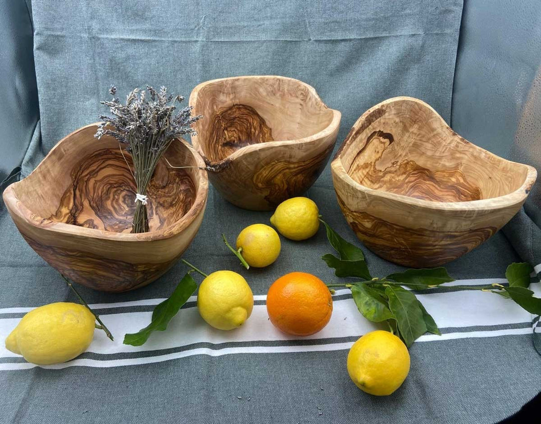 saladier rustique en bois d'olivier  - 5