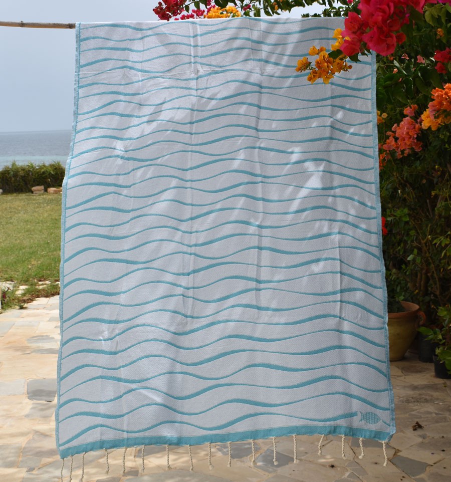 Fouta Hawaï Bleu Vert Fouta Tunisia - 2