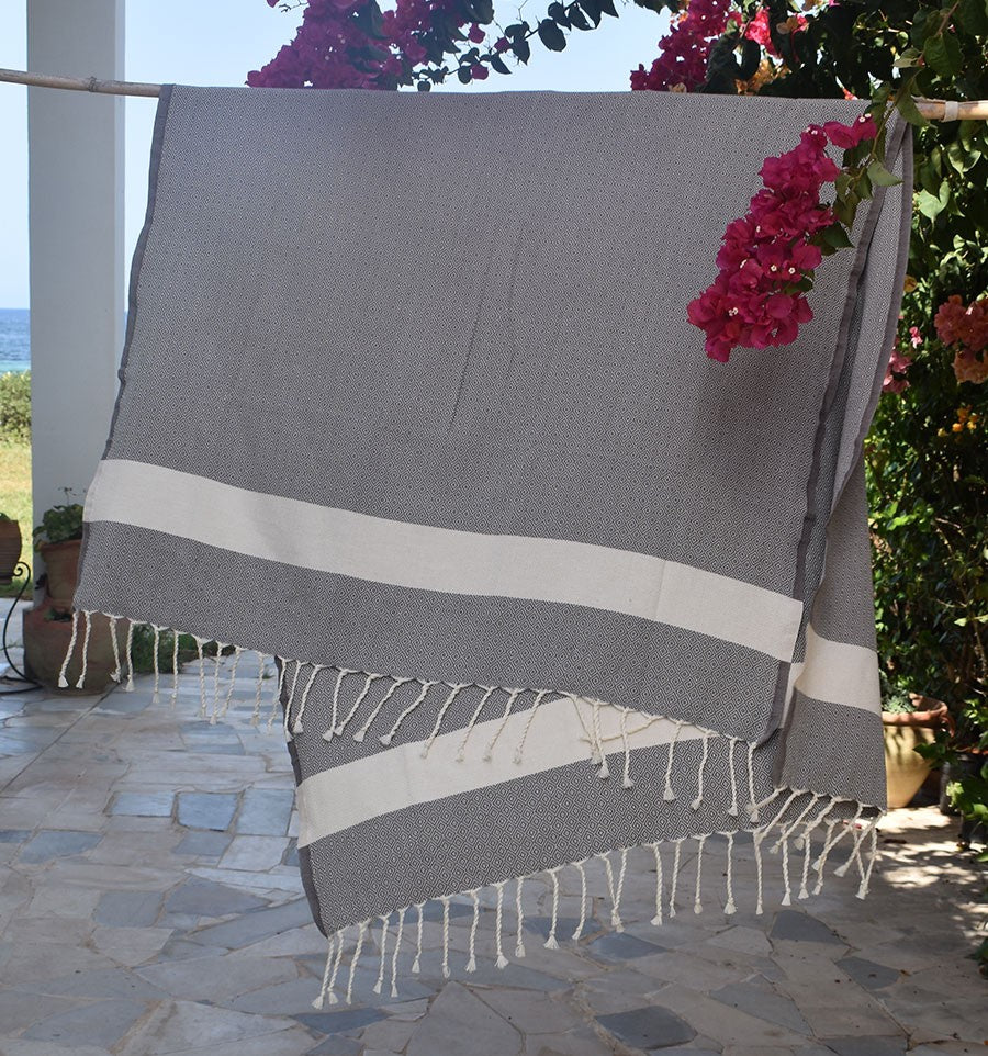 Fouta chevron taupe Fouta Tunisia - 3