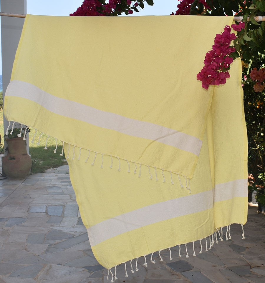 Fouta Diamant jaune clair Fouta Tunisia - 2