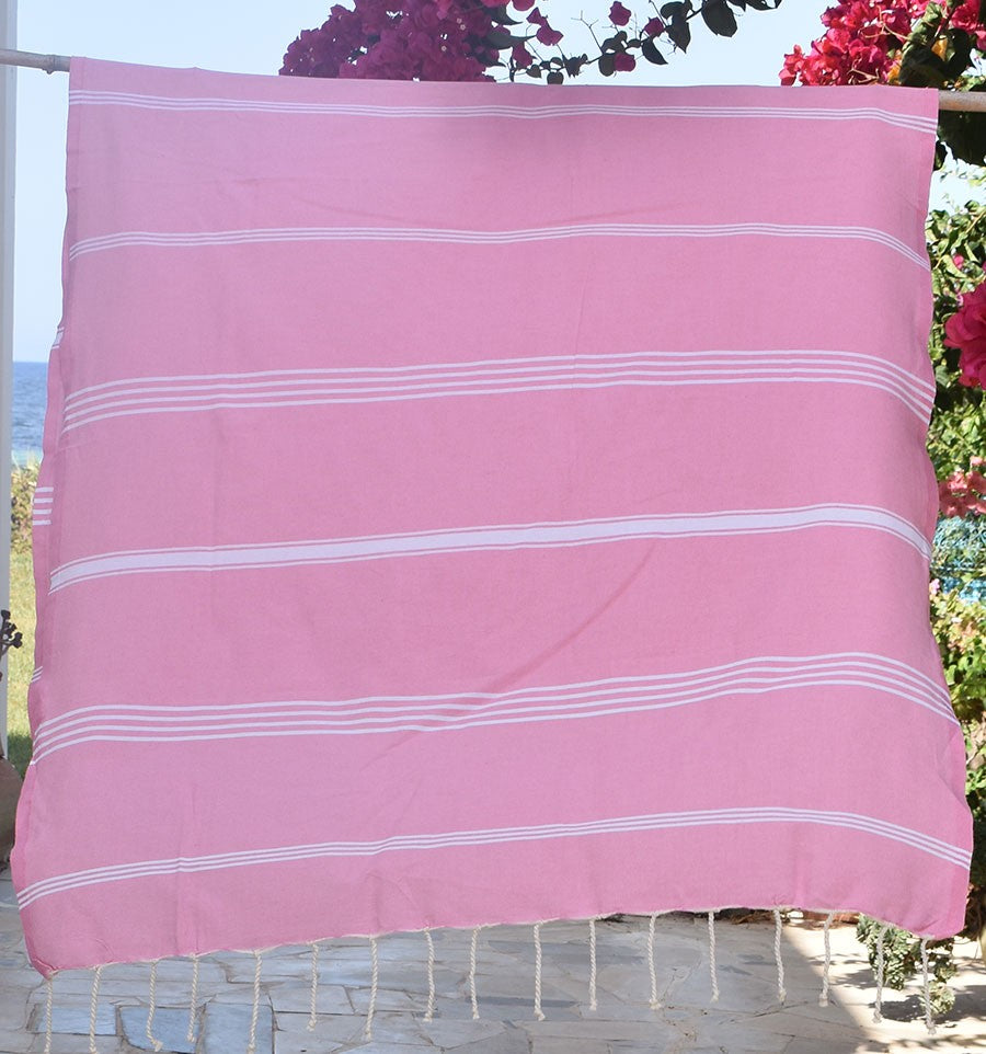 Fouta Mykonos en Coton Recyclé rose Fouta Tunisia - 2