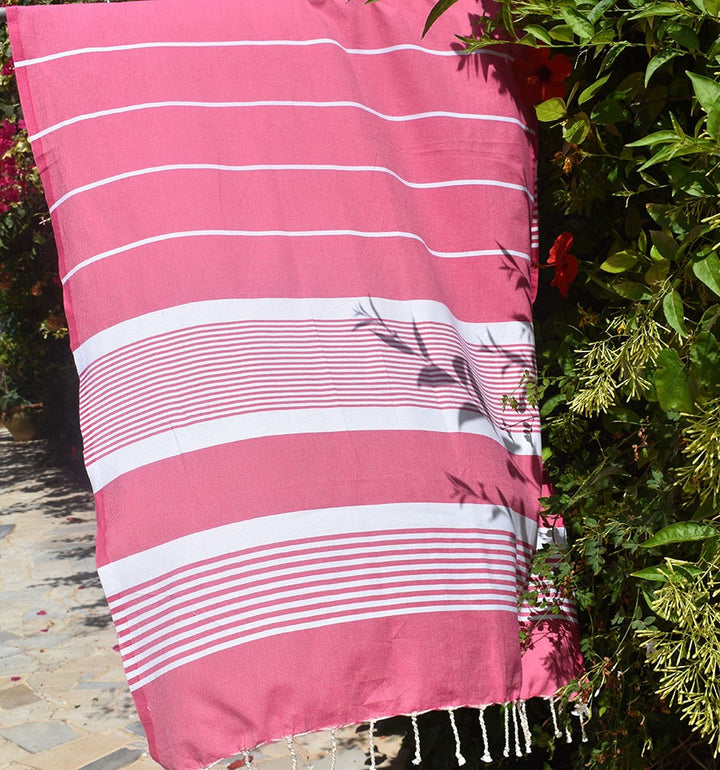 Fouta arthur en Coton Recyclé rose fuchsia Fouta Tunisia - 2