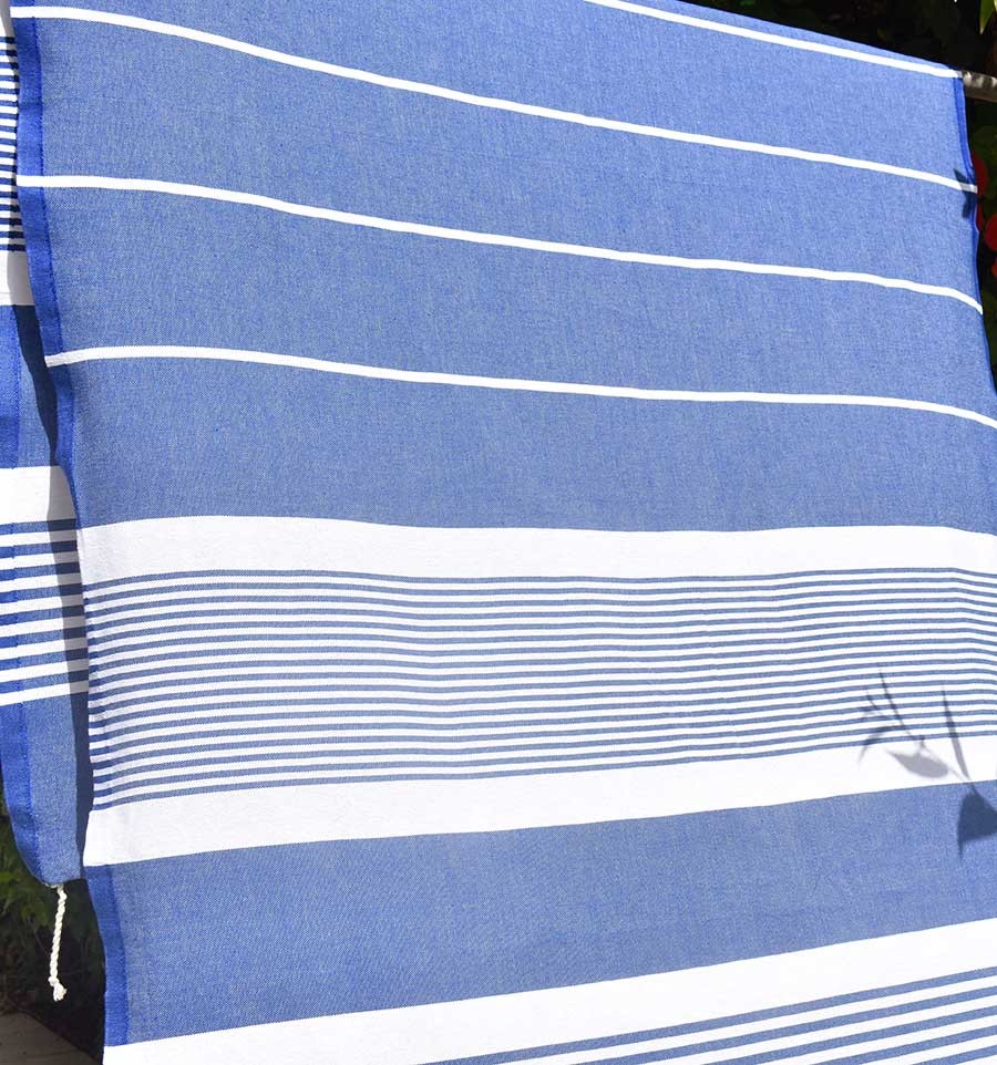 Fouta arthur en Coton Recyclé bleu Fouta Tunisia - 3