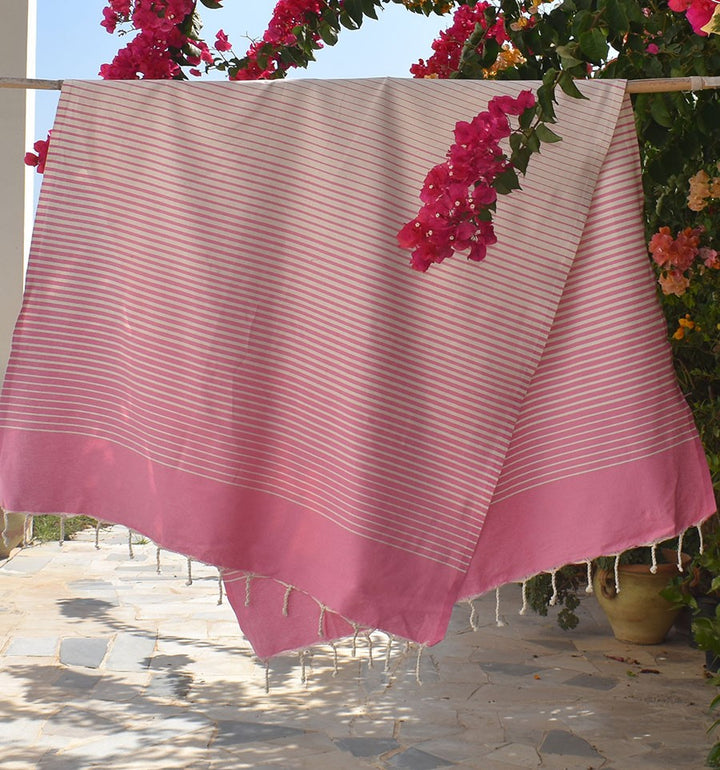 Fouta Portofino en Coton Recyclé rose clair Fouta Tunisia - 2