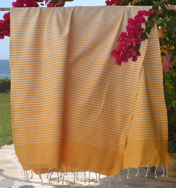 Fouta Portofino en Coton Recyclé jaune moutarde Fouta Tunisia - 3