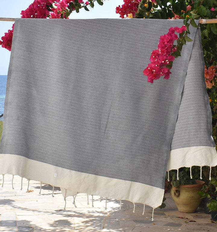 Fouta PIQUE-PIQUE gris Fouta Tunisia - 2