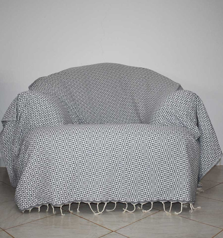 Jeté papillon gris Fouta Tunisia - 3