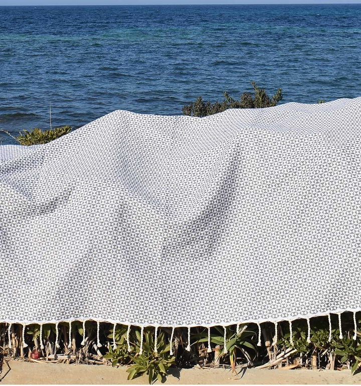 Jeté papillon gris Fouta Tunisia - 5