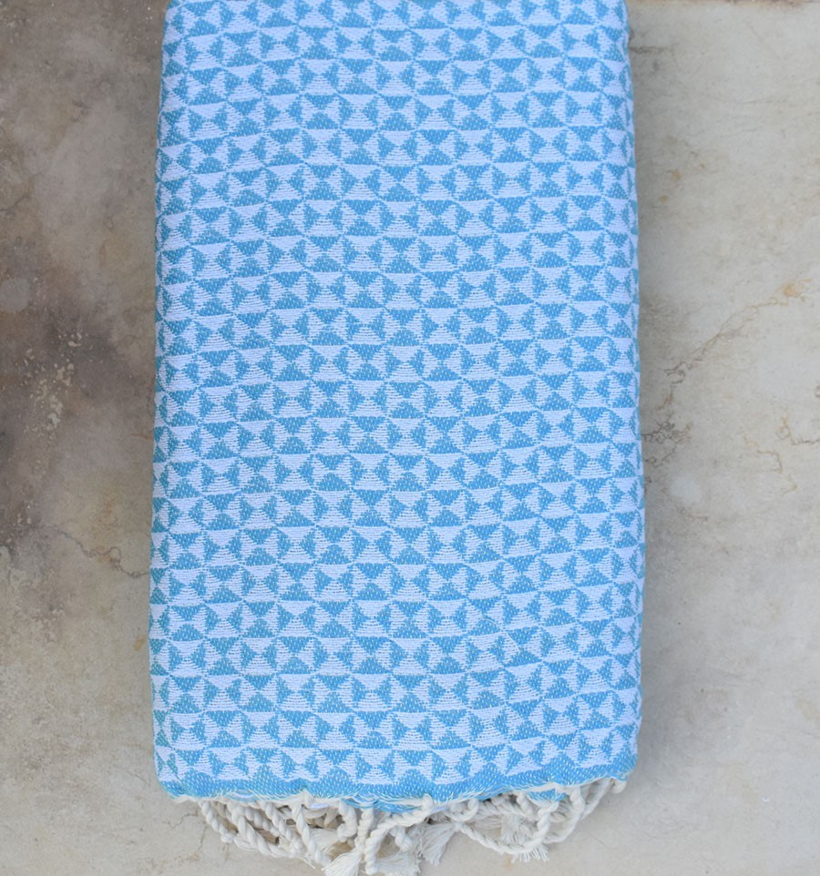 Jeté papillon bleu azur Fouta Tunisia - 1