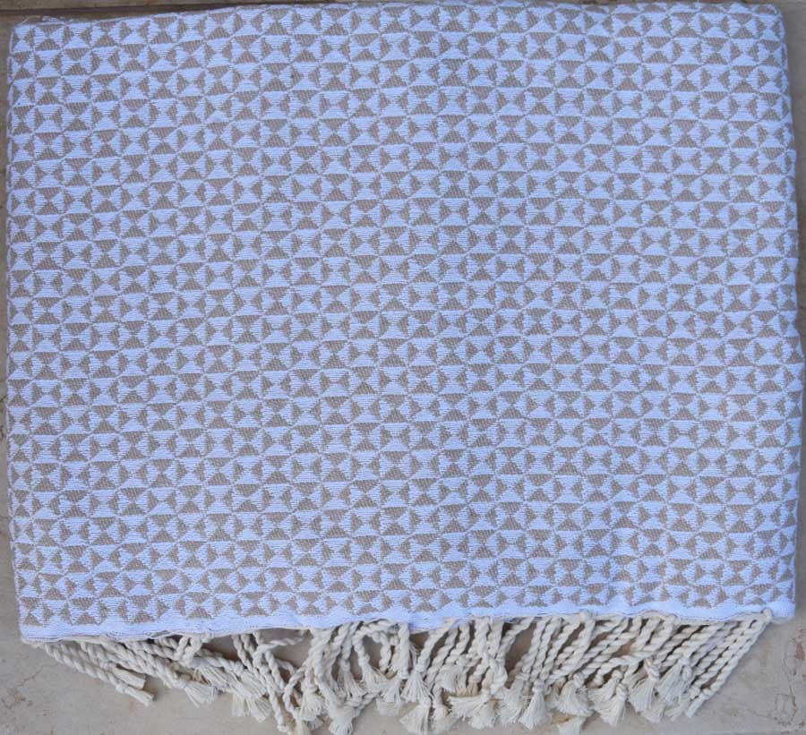 Jeté de canapé papillon beige Fouta Tunisia - 1