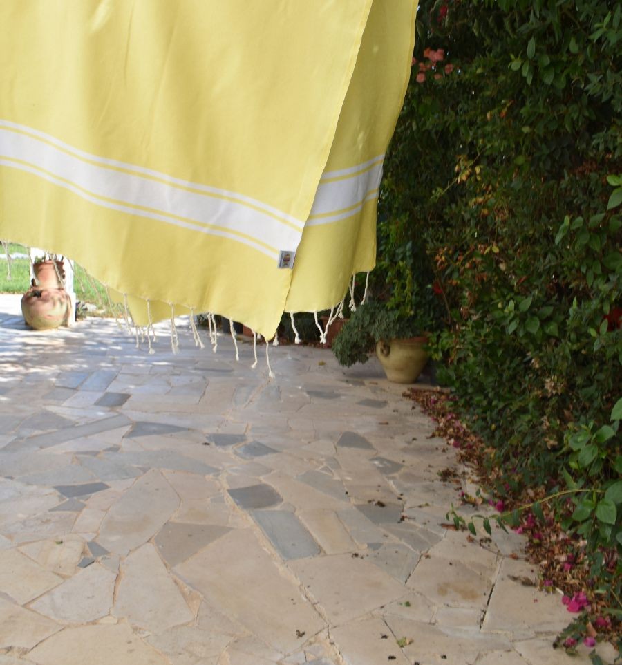 Fouta plate jaune pastel