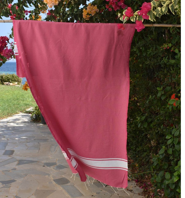Fouta plate rose fuchsia