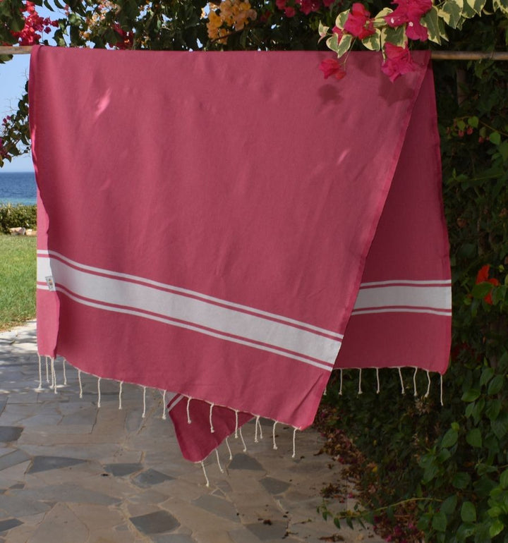 Fouta plate rose fuchsia