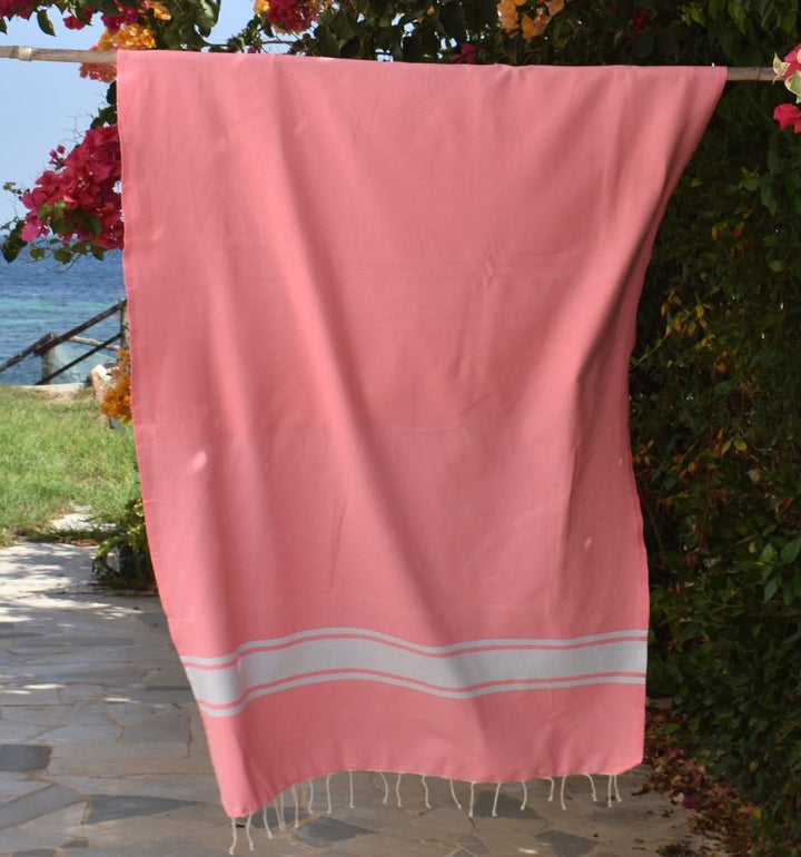Fouta plate rose fluo