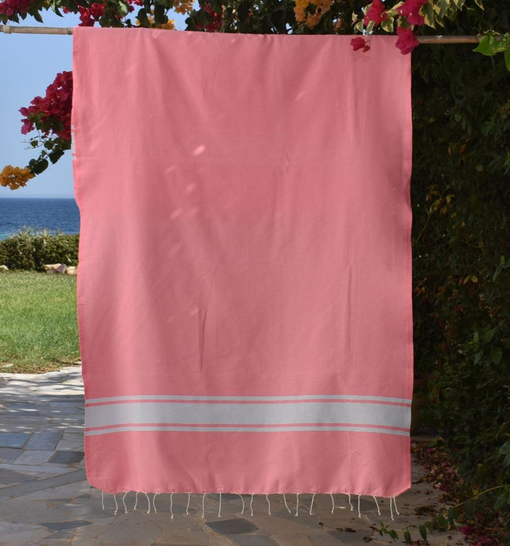 Fouta plate rose fluo