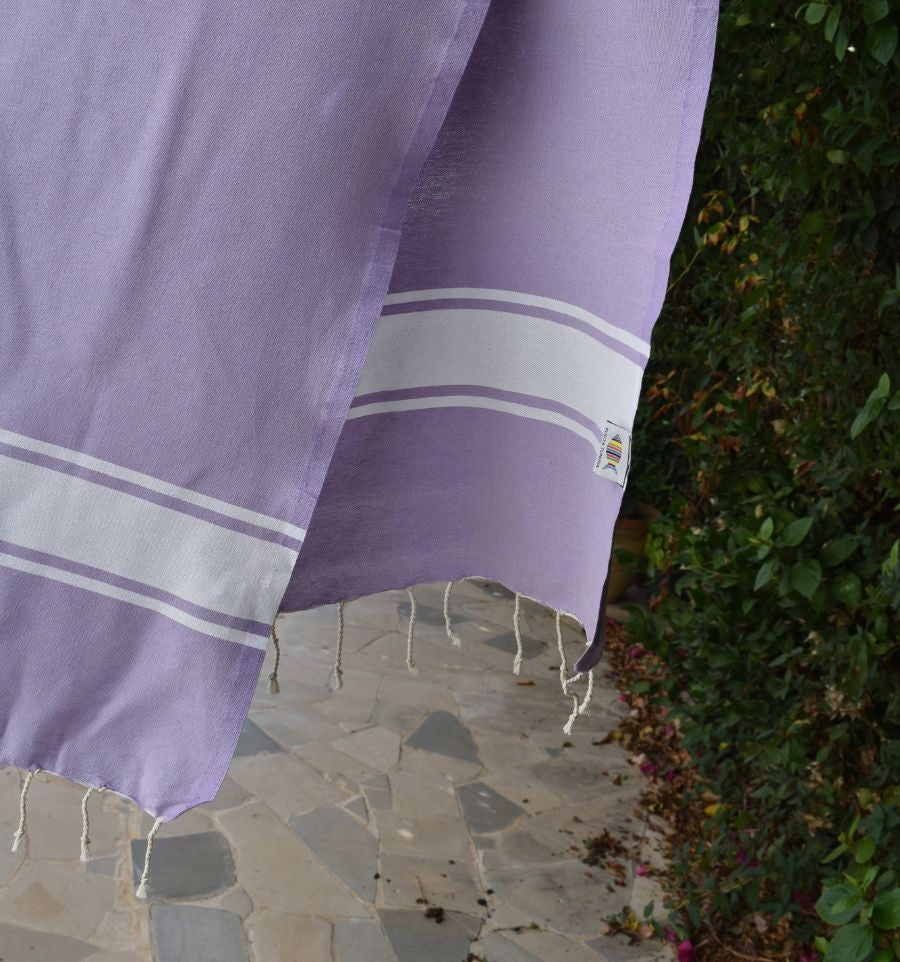 Fouta plate parme clair