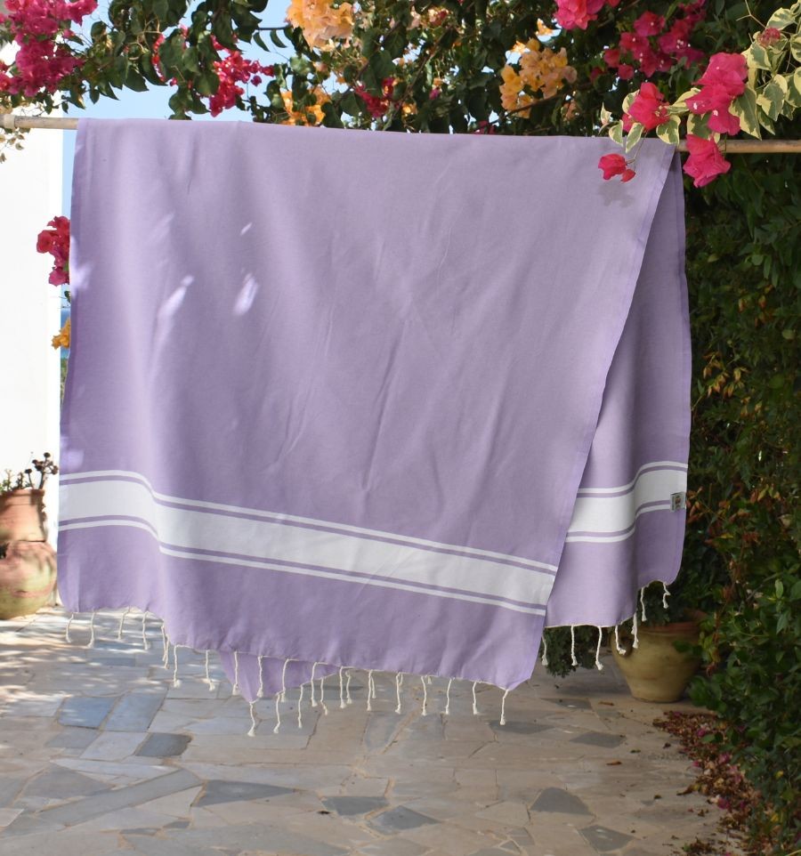 Fouta plate parme clair