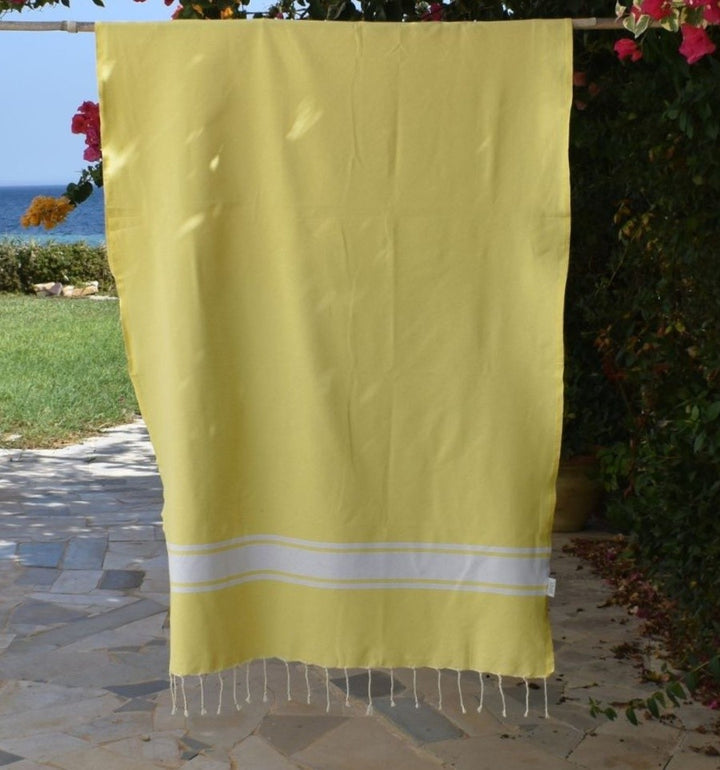 Fouta plate jaune pastel