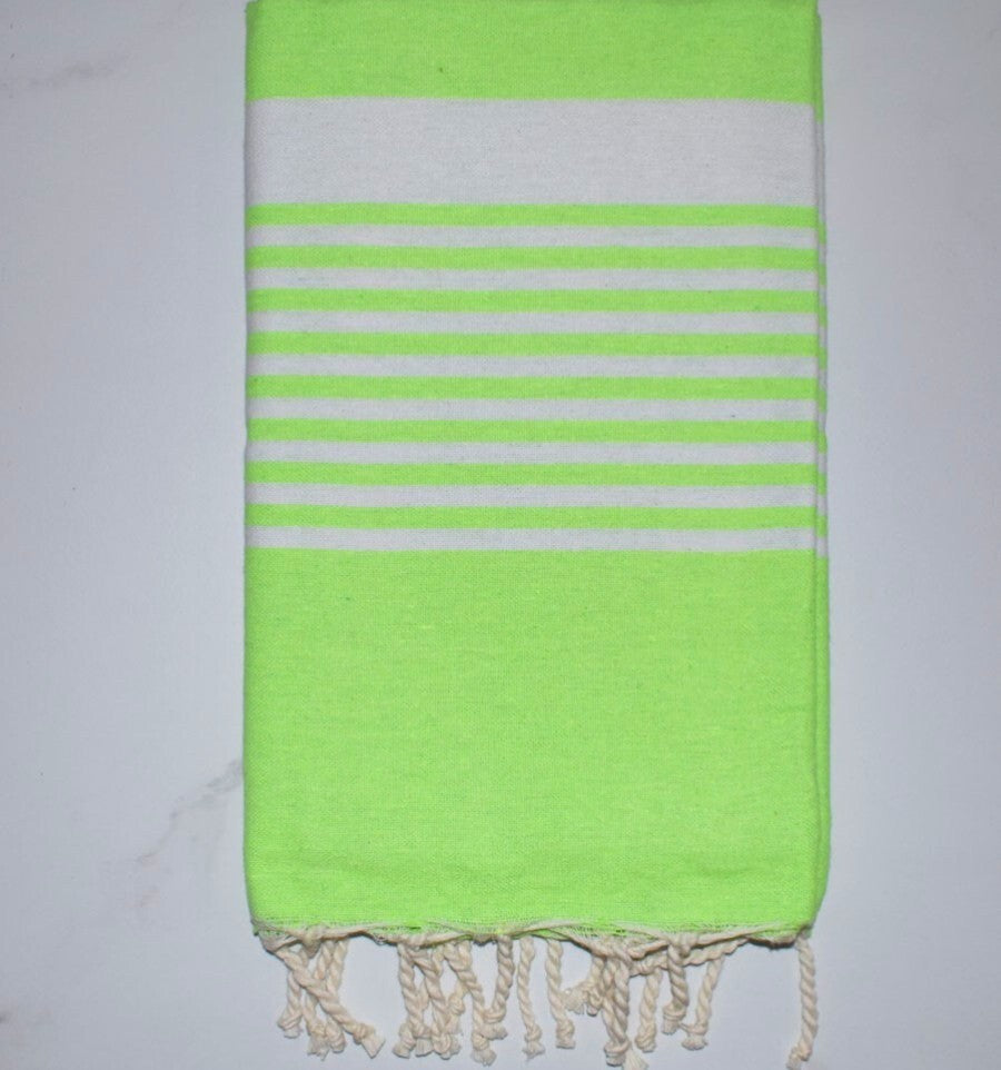 Fouta arthur en Coton Recyclé vert fluo
