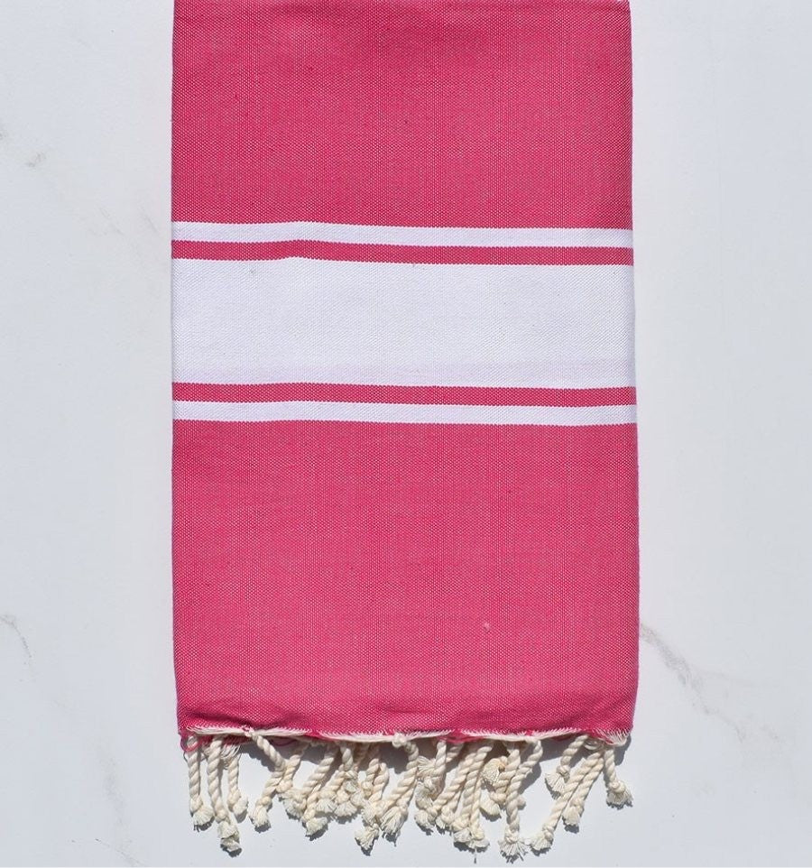 Fouta plate rose fushia