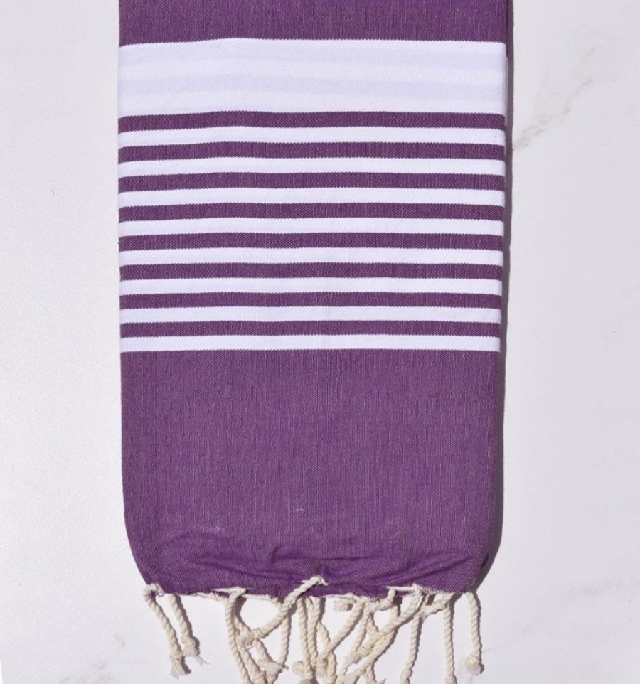 Fouta arthur violet avec rayures