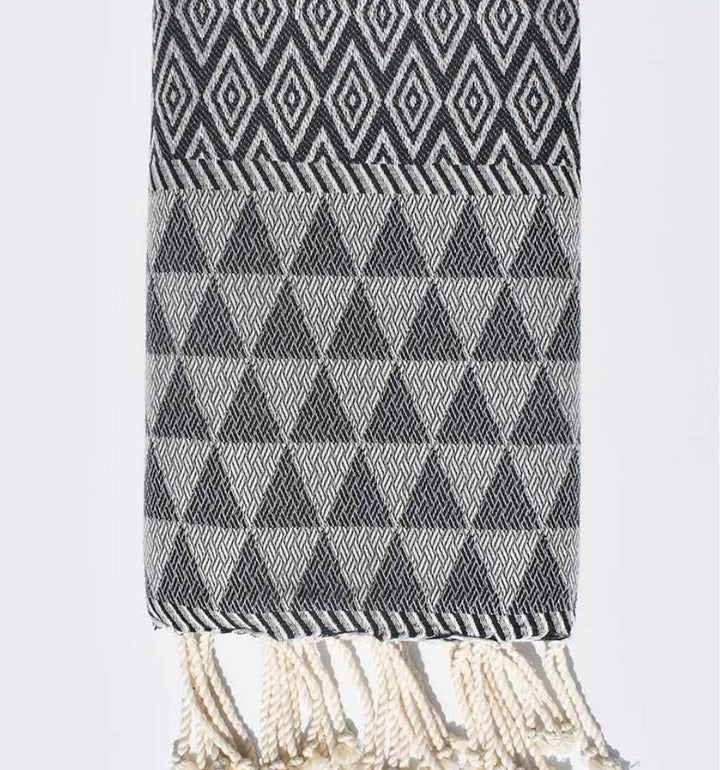 Fouta Jacquard Diamant gris foncé