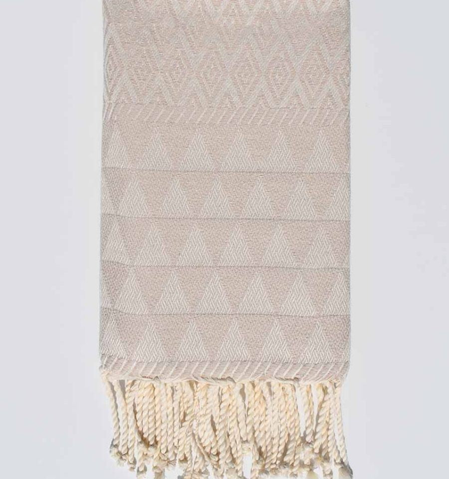 Fouta Jacquard Diamant beige