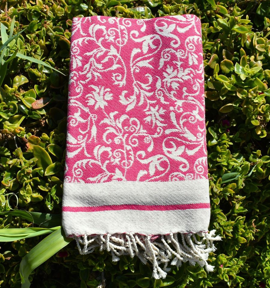 Fouta Versailles rose fuchsia