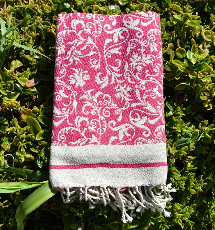 Fouta Versailles rose fuchsia