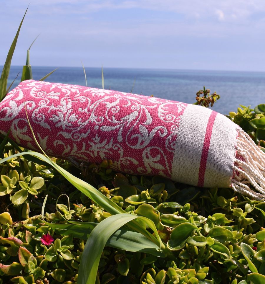 Fouta Versailles rose fuchsia