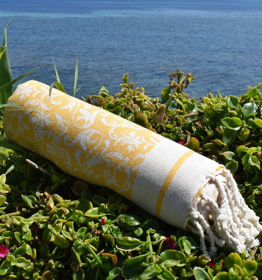 Fouta Versailles jaune foncé