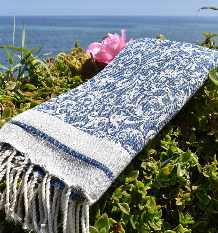 Fouta Versailles bleu bleuet