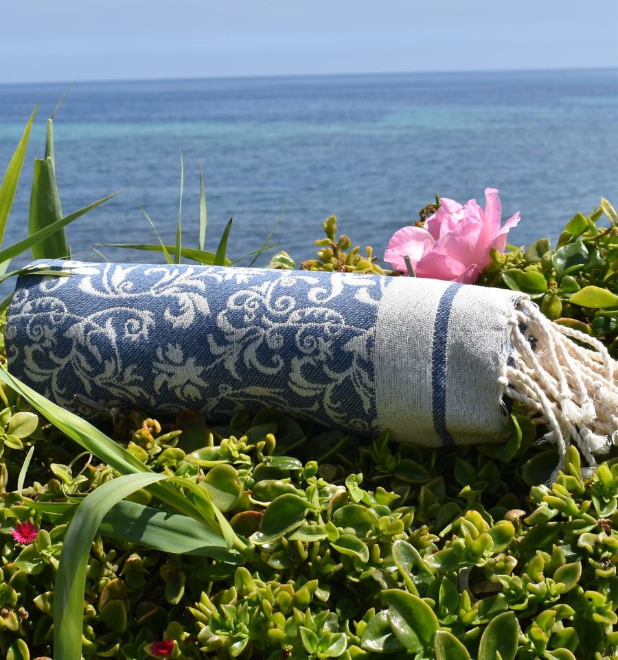 Fouta Versailles bleu bleuet