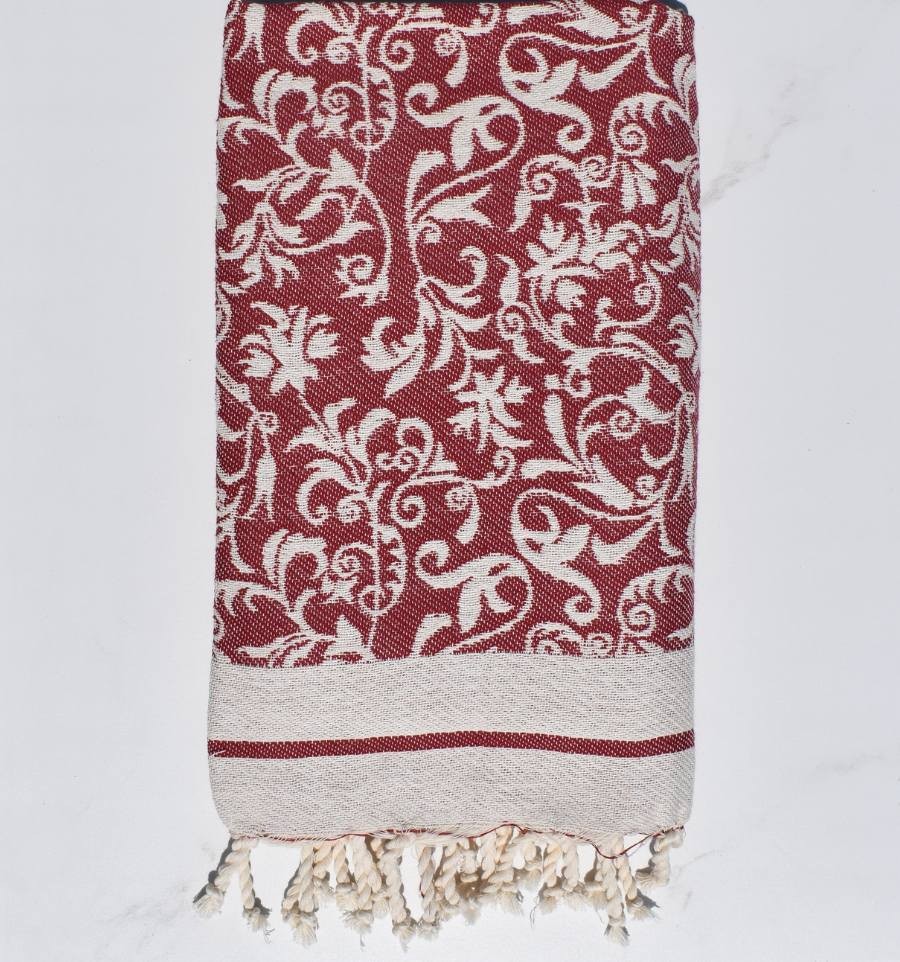 Fouta Versailles rouge bordeaux