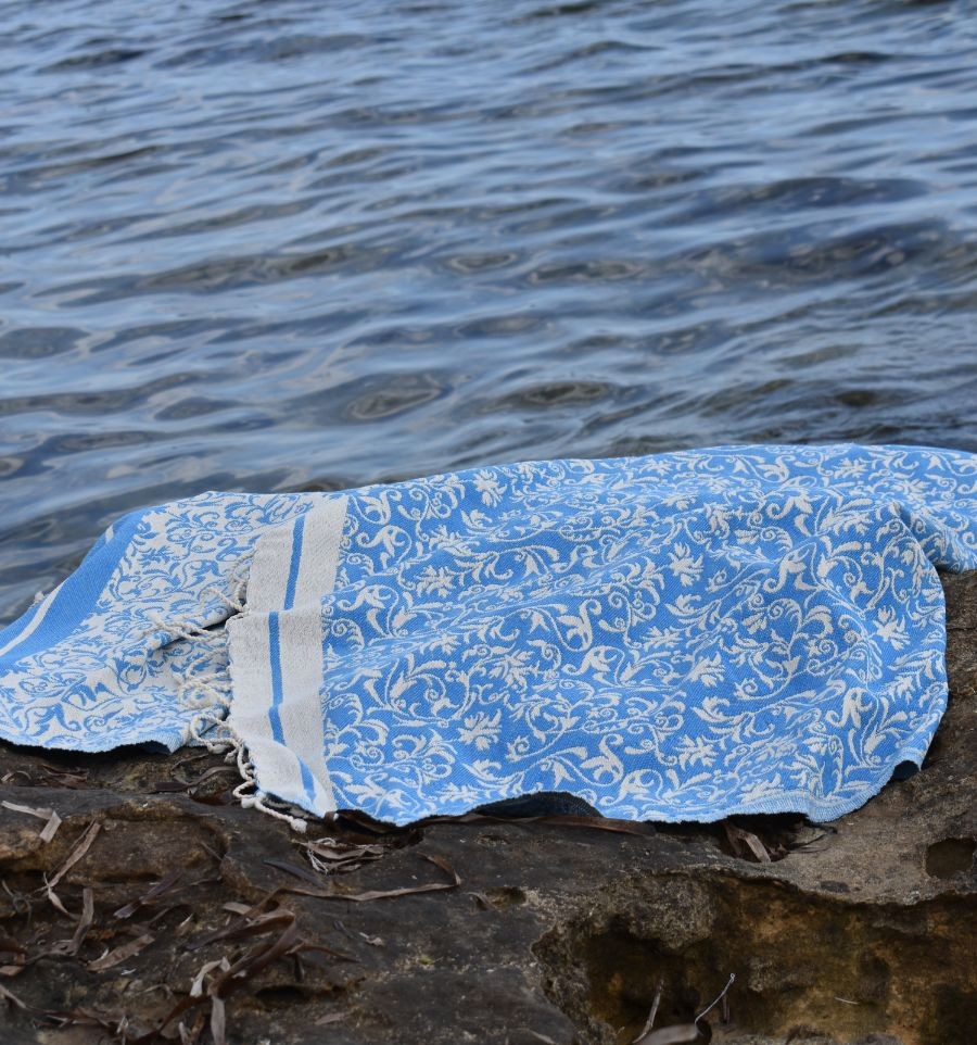 Fouta Versailles bleu azur