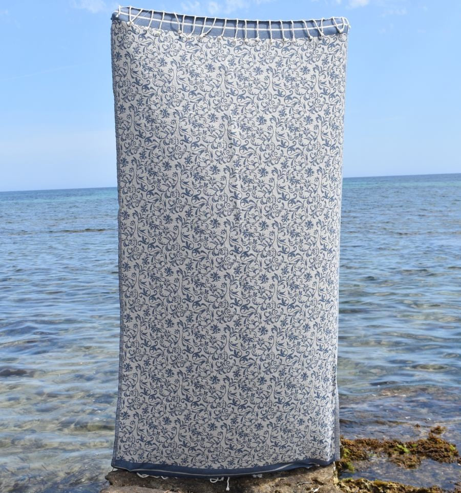 Fouta Versailles bleu bleuet