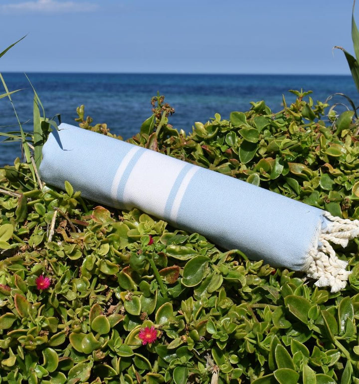 Fouta Plate bleu ciel