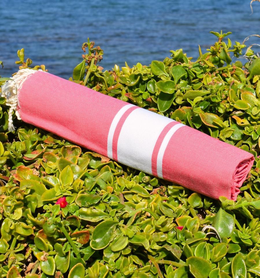 Fouta Plate rose fraise