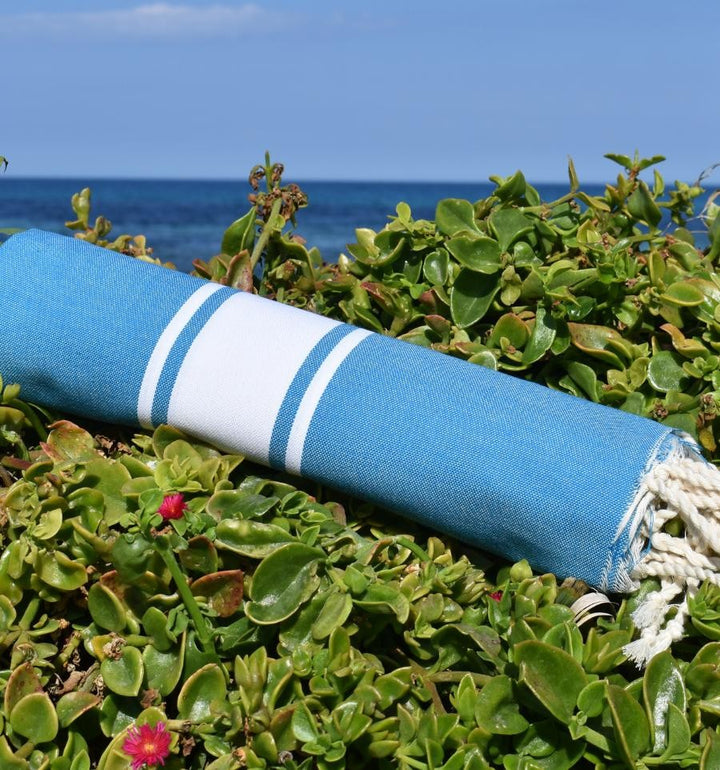 Fouta plate bleu azur