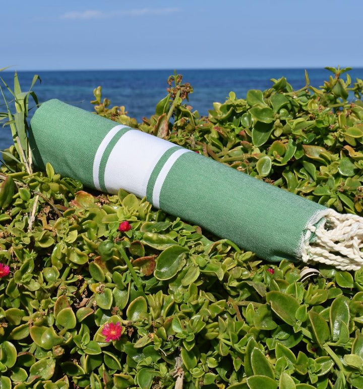 Fouta plate vert moyen