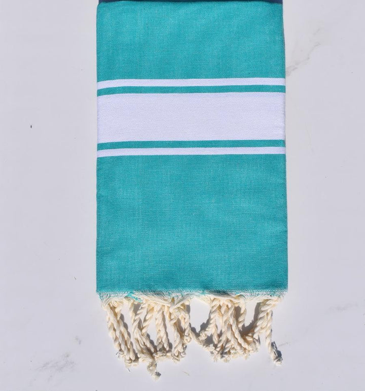 Fouta plate bleu vert